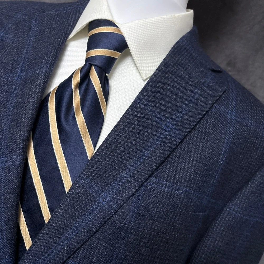 Lauren Ralph Lauren Sport Coat 42R Slim Fit Blue Glen Check Plaid Blazer Jacket